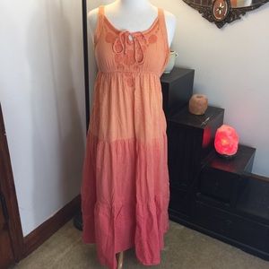 Mlle Gabrielle S Peach Boho faded Sleeveless Dress